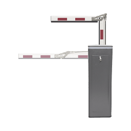 [KT-XBF-LBA4] Kit de Barrera Vehicular Izquierda y Brazo ARTICULADO de 4 Metros / Finales de Carrera Ajustables por Programación / Movimiento Fluido / Diseño Elegante Color Gris / Con Corona Led Semaforizada | KT-XBF-LBA4