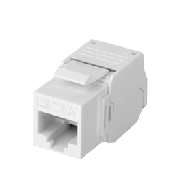 [LP-KJ-6A-TTWH] Módulo Jack Keystone Cat6A (Toolless), con Terminación en Ángulo 180 Grados Color Blanco, Compatible con Faceplate y Patchpanel Linkedpro | LP-KJ-6A-TTWH
