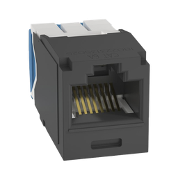 [CJ6X88TGBL] Conector Jack RJ45 Estilo TG, Mini-Com, Categoría 6A, de 8 Posiciones y 8 Cables, Color Negro | CJ6X88TGBL