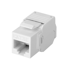 [LP-KJ-516-TTWH] Módulo Jack Keystone Cat5e (Toolless), con Terminación en Ángulo 180 - Color Blanco, Compatible con Faceplate y Patchpanel Linkedpro | LP-KJ-516-TTWH