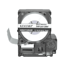 [S050X150VAM] Casete de 175 Etiquetas Autolaminadas de 12.7 x 38.1 mm (0.5 x 1.5 pulgadas), para Cables de 4 a 8.1 mm (0.16 a 0.32 pulgadas) de Diámetro, Área de Impresión Color Blanco | S050X150VAM