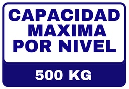 SSMART CARTEL CAPACIDAD MÁXIMA 500KG GRANDE