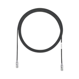 [UTP28SP5BL] Cable de Parcheo TX6, UTP Cat6, Diámetro Reducido (28AWG), Color Negro, 1.52 Metros (5 Pies) | UTP28SP5BL