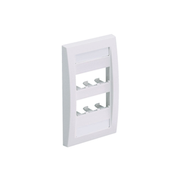 [CFPE6IWY] Placa de Pared Vertical Ejecutiva, Salida Para 6 Puertos Mini-Com, Con Espacios Para Etiquetas, Color Blanco Mate | CFPE6IWY