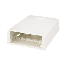 [CBXF12IW-AY] Caja de Montaje en Superficie, con Accesorio para Resguardo de Fibra Óptica, para 12 Módulos Mini-Com, Color Blanco Mate | CBXF12IW-AY