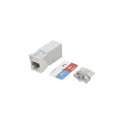 [Z6A-02B] Jack Z-Max Cat6A, UTP, Montaje Híbrido en Placa de Pared (Plano y Angulado), Color Blanco, Versión Bulk (Sin Empaque Individual) | Z6A-02B