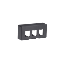 [CFFPE3BL] Placa de Mobiliario Modular Estándar, Salidas Para 3 Puertos Mini-Com, Color Negro | CFFPE3BL