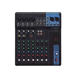 [MG10] Mezcladora de Audio | 10 Canales | 4 Entradas de Micrófono | 3 Entradas de Línea Estéreo | Phantom Power | MG10