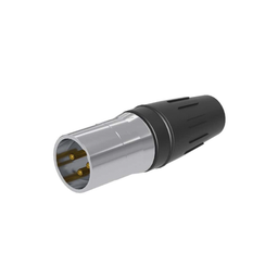 [SCHM3] CONECTOR MACHO XLR DE 3 NÚCLEOS CON CARCASA DE ACERO INOXIDABLE Y CONTACTOS CHAPADOS EN ORO | SCHM3