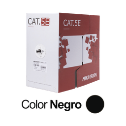 [DS-1LN5EO-UU/E] Bobina de Cable UTP 305 Metros (1000 Pies) / Cat 5E (24 AWG) / Color Negro / PE / Uso en Exterior / 100% Cobre / Aplicaciones de CCTV, Redes de Datos y Enlaces Inalámbricos | DS-1LN5EO-UU/E