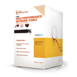 [PRO-CAT-6-PLUS/100M] Cable Cat6+ Calibre 23 Alto Rendimiento, ETL, UL, Color Azul, de 100 Metros (328.08 Pies), Super Flexible, para Aplicaciones de CCTV, Video HD, y Redes de Datos. | PRO-CAT-6-PLUS/100M