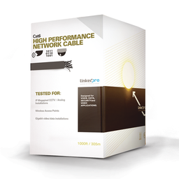 [PRO-CAT-6-GELX] Cable Cat6+ Calibre 23, UTP, Intemperie con Gel Doble Chaqueta, ETL, UL, Color Negro de 305 Metros (1000 Pies), para Climas Extremos | PRO-CAT-6-GELX