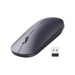 [90372] Mouse inalámbrico 2.4 GHz | Ultra Delgado y Silencioso | DPI 1000/1600/2000/4000 (Ajustable)  | Alcance 10m | Scroll de Aluminio | Adaptable a diferentes superficies | Diseño suave al tacto | Contiene Receptor USB | Color Negro. | 90372