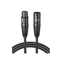 [20712] Cable para Micrófono XLR Tipo Canon Macho a Hembra | 5 Metros Plug & Play | Anti interferencias | Triple Blindaje | Alta Calidad | Color Negro | 20712