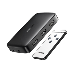 [80125] Conmutador HDMI (Switch) 4K@30Hz | 3 Entradas a 1 Salida | 3D | Transmisión Estable | Incluye Control Remoto | Receptor de Infrarrojos | Indicador LED | Chip Inteligente | Incluye Cable Micro USB para Alimentación. | 80125