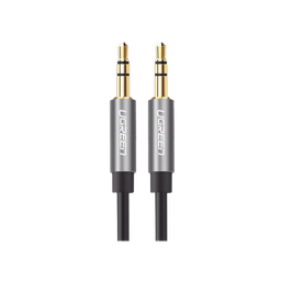 [10737] Cable Auxiliar 5 Metros / Conector 3.5mm a 3.5mm / Macho a Macho / Cubierta de TPE / Carcasa de Aluminio / Color Negro | 10737