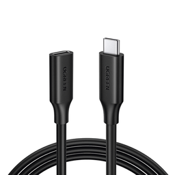 [10387] Cable USB-C Macho a USB-C Hembra | 1metro | USB-C 3.1 Gen 2 | Compatible con Thunderbolt 3 | TPE |  Transferencia de Datos 10 Gbps | Soporta hasta 100W para Carga Rápida |  Reversible. | 10387