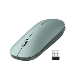 [90374] Mouse inalámbrico 2.4 GHz | Ultra Delgado y Silencioso | DPI 1000/1600/2000/4000 (Ajustable)  | Alcance 10m | Scroll de Aluminio | Adaptable a diferentes superficies | Diseño suave al tacto | Contiene Receptor USB | Color Verde | 90374
