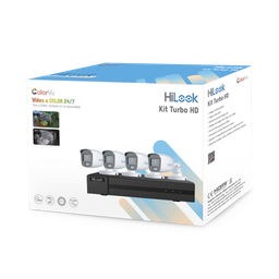 [HL-1080-CV/A] Kit TurboHD 1080p / DVR 4 Canales / 4 Cámaras Bala ColorVu con Micrófono Integrado / Fuente de Poder / Accesorios de Instalación | HL-1080-CV/A