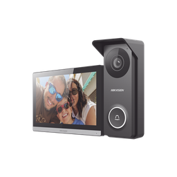 [DS-KIS313-P] Kit de Videoportero Hibrido TurboHD con Pantalla LCD touch de 7" Wi-Fi / Frente de Calle para Exterior Metalico / 720p (1 Megapíxel )117° de Visión (Gran Angular) / Llamada a App Hik-Connect | DS-KIS313-P