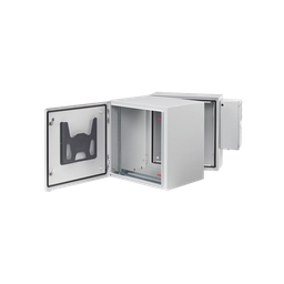 [PTHS242430G4A] Gabinete Industrial ProTek de 12 UR Puerta Sólida de 612 x 600 x 789 mm Con Aire Acondicionado de 2000 BTU, Protección NEMA Tipo 4/12; IP66; IK10, Abatible, Fabricado en Acero, Color Gris Claro | PTHS242430G4A