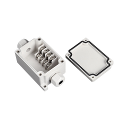 [PST-TJ-4P] Caja de Conexión Exterior con Conexión Lateral para 4 Líneas (doble tornillo). Incluye Glándulas. | PST-TJ-4P