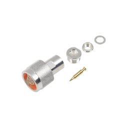 [RFN-1004-1SX] Conector N Macho de Rosca para Cables RG-8/X, LMR-240, BELDEN 9258, Plata / Oro / Teflón. | RFN-1004-1SX
