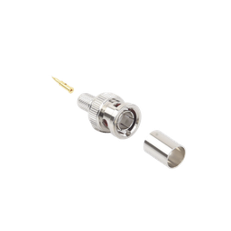 [RFB-1708] Conector BNC Macho de Anillo Plegable para Cable Belden 8281 tipo RG-59/U, Níquel/ Oro/ Delrin. | RFB-1708