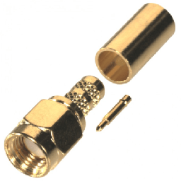 [RSA-3000-1C] Conector SMA Macho de Anillo Plegable para Cable RG-58/U, Oro/Oro/Teflón. | RSA-3000-1C