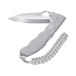 [VM26] Navaja Victorinox Hunter con Cachas Alox Acanaladas y Hoja a una Mano. Con Colgante Paracord Plateado. | VM26