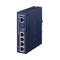 [IPOE-E174] Extensor Industrial PoE, Entrada PoE 802.3 bt  y 4 Puertos de Salida Gigabit 802.3 af/at | IPOE-E174