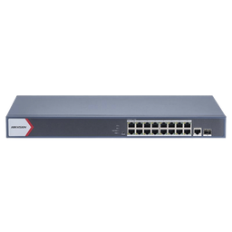 [DS-3E1518P-EI/M] Switch Gigabit PoE+ / Monitoreable / 16 Puertos 1000 Mbps PoE+ / 1 Puerto 1000 Mbps de Uplink / 1 Puerto SFP /  Configuración Nube desde Hik-PartnerPro / Modo Extendido hasta 300 Metros / 130 Watts | DS-3E1518P-EI/M